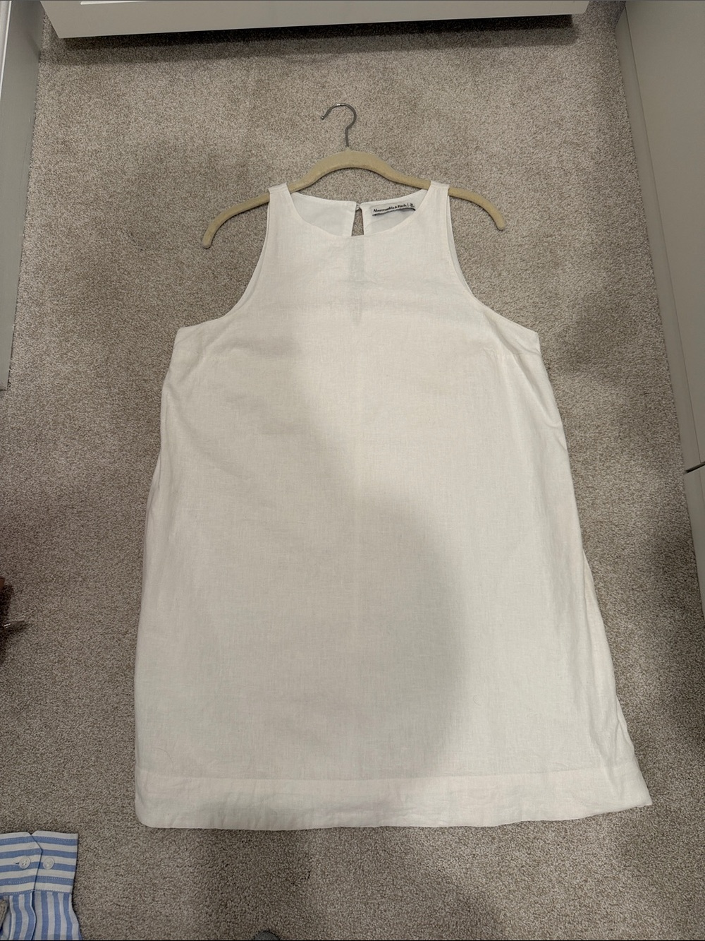 Abercrombie and fitch White linen Sleeveless Shift Dress